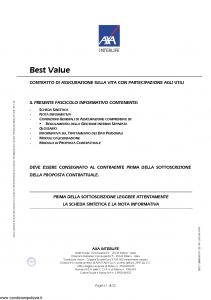 Axa Interlife - Best Value - Modello axa int 106 Edizione 11-2005 [35P]