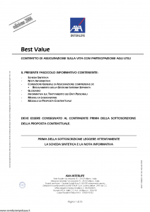 Axa Interlife - Best Value - Modello axa int 106 Edizione 31-03-2006 [35P]