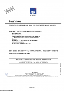 Axa Interlife - Best Value - Modello axa int 106 Edizione 31-03-2008 [39P]