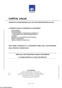 Axa Interlife - Capital Value - Modello axa int 086 Edizione 11-2005 [35P]