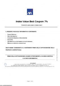 Axa Interlife - Index Value Best Coupon 7 - Modello axa int 128 Edizione 05-2007 [42P]