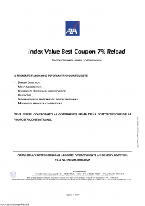 Axa Interlife - Index Value Best Coupon 7 Reload - Modello axa int 130 Edizione 06-2007 [46P]