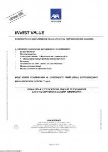 Axa Interlife - Invest Value - Modello axa int 095 Edizione 03-2006 [36P]