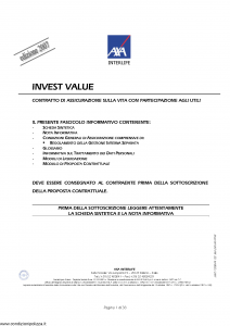 Axa Interlife - Invest Value - Modello axa int 095 Edizione 03-2007 [38P]