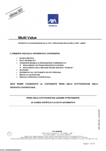 Axa Interlife - Multi Value - Modello axa int 117 Edizione 03-2007 [59P]