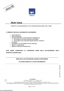 Axa Interlife - Multi Value - Modello axa int 117 Edizione 03-2008 [62P]