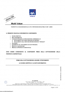 Axa Interlife - Multi Value - Modello axa int 117 Edizione 09-10-2006 [59P]