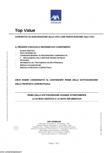 Axa Interlife - Top Value - Modello axa int 103 Edizione 11-2005 [35P]