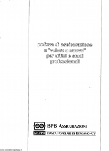 Bpb - Polizza Di Assicurazione A Valore A Nuovo Per Uffici E Studi E Professionali - Modello 830 Edizione 01-2002 [35P]