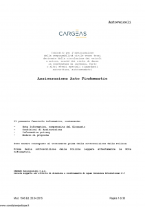 Cargeas - Assicurazione Auto Findomestic Autoveicoli - Modello 1545 Edizione 20-04-2015 [100P]