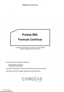 Cargeas - Polizza Bnl Formula Continua - Modello 1515 Edizione 20-04-2015 [22P]