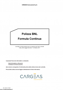 Cargeas - Polizza Bnl Formula Continua - Modello 1518 Edizione 13-10-2017 [23P]