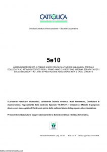 Cattolica - 5E10 Assicurazione Mista A Premio Unico - Modello as3-28 Edizione 27-01-2009 [36P]