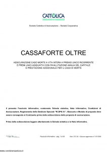 Cattolica - Cassaforte Oltre - Modello cfo 28 Edizione 11-01-2008 [53P]
