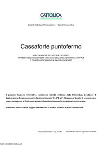 Cattolica - Cassaforte Puntofermo - Modello cfpf 28 Edizione 31-03-2009 [48P]