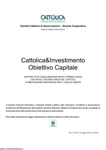 Cattolica - Cattolica & Investimento Obiettivo Capitale - Modello 1934 28 Edizione 10-12-2012 [33P]
