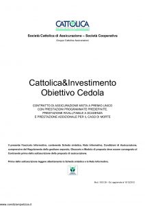Cattolica - Cattolica & Investimento Obiettivo Cedola - Modello 1933 28 Edizione 10-12-2012 [34P]