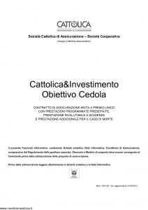 Cattolica - Cattolica & Investimento Obiettivo Cedola - Modello 1933 28 Edizione 31-05-2013 [33P]