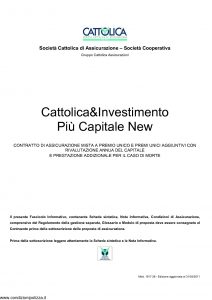 Cattolica - Cattolica & Investimento Piu' Capitale New - Modello 1917 28 Edizione 31-03-2011 [29P]