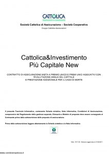 Cattolica - Cattolica & Investimento Piu' Capitale New - Modello 1917 28 Edizione 31-05-2011 [29P]