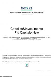 Cattolica - Cattolica & Investimento Piu' Capitale New - Modello 1917 28 Edizione 31-05-2011 [29P]