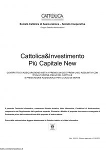 Cattolica - Cattolica & Investimento Piu' Capitale New - Modello 1936 28 Edizione 31-05-2013 [29P]