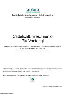 Cattolica - Cattolica & Investimento Piu' Vantaggi - Modello 1902 28 Edizione 01-12-2010 [29P]