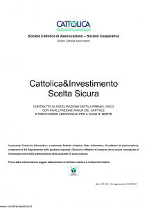 Cattolica - Cattolica & Investimento Scelta Sicura - Modello 1931 28 Edizione 10-12-2012 [32P]