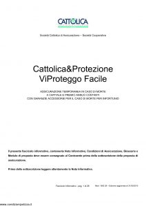 Cattolica - Cattolica & Protezione Vi Proteggo Facile - Modello 1892 28 Edizione 31-03-2010 [28P]