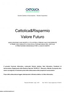 Cattolica - Cattolica & Risparmio Valore Futuro - Modello 1904 28 Edizione 31-03-2010 [53P]