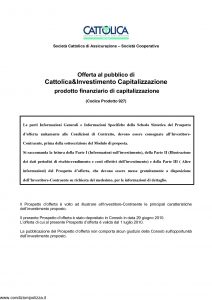 Cattolica - Cattolica E Investimento Capitalizzazione - Modello 927 Edizione 29-06-2010 [42P]