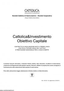 Cattolica - Cattolica E Investimento Obiettivo Capitale - Modello 1934-28 Edizione 31-05-2014 [32P]