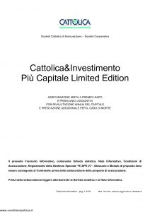 Cattolica - Cattolica E Investimento Piu' Capitale Limited Edition - Modello 1915-28 Edizione 18-05-2010 [35P]