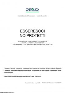 Cattolica - Essere Soci Noi Protetti - Modello esnp 28 Edizione 31-03-2009 [37P]