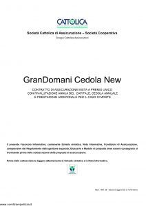 Cattolica - Grandomani Cedola New - Modello 1891 28 Edizione 13-07-2012 [29P]