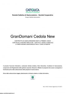 Cattolica - Grandomani Cedola New - Modello 1918 28 Edizione 31-12-2011 [30P]