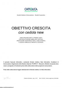Cattolica - Obiettivo Crescita Con La Cedola New - Modello occn 28 Edizione 30-03-2006 [35P]