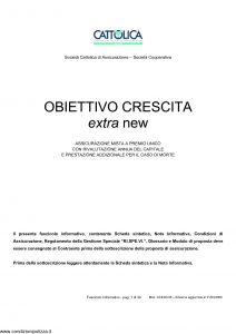 Cattolica - Obiettivo Crescita Extra Free - Modello ocexn 28 Edizione 31-03-2009 [34P]