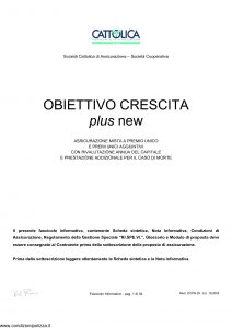 Cattolica - Obiettivo Crescita Plus New - Modello ocpn 28 Edizione 12-2005 [34P]