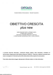 Cattolica - Obiettivo Crescita Plus New - Modello ocpn 28 Edizione 30-03-2006 [34P]