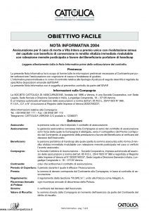 Cattolica - Obiettivo Facile Nota Informativa 2004 - Modello of5 Edizione 12-2004 [8P]