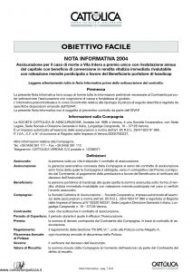 Cattolica - Obiettivo Facile Nota Informativa 2004 - Modello of5 Edizione 12-2004 [8P]