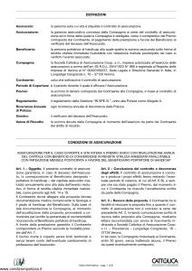 Cattolica - Obiettivo Facile Nota Informativa - Modello 191-a Edizione 11-2001 [8P]