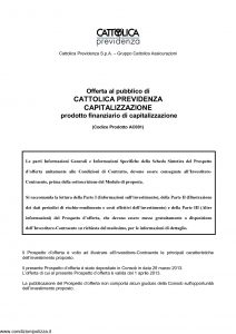 Cattolica Previdenza - Cattolica Previdenza Capitalizzazione - Modello ac001 Edizione 28-03-2013 [43P]