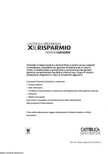 Cattolica Previdenza - X Il Risparmio Domani Grande - Modello 32x Edizione 01-02-2014 [55P]