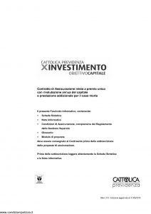 Cattolica Previdenza - X Investimento Obiettivo Capitale - Modello 213 Edizione 31-05-2014 [41P]