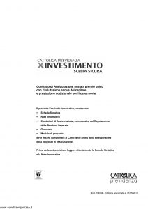 Cattolica Previdenza - X Investimento Scelta Sicura - Modello em004 Edizione 31-05-2013 [36P]