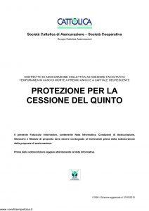 Cattolica - Protezione Per La Cessione Del Quinto - Modello 1950 Edizione 31-05-2015 [18P]