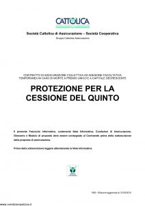 Cattolica - Protezione Per La Cessione Del Quinto - Modello 1950 Edizione 31-05-2016 [18P]