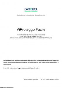 Cattolica - Vi Proteggo Facile - Modello vpf 28 Edizione 20-10-2008 [31P]